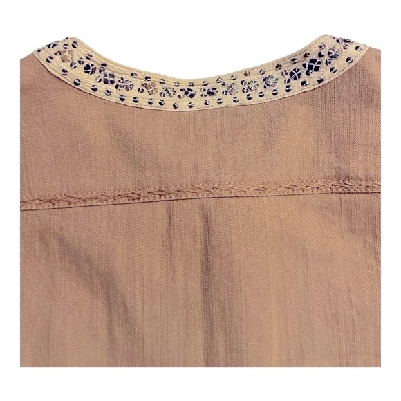 CHICO’S  Jacket Khaki with stitching details and Embellished Snap Front Size 2 - Picture 8 of 13